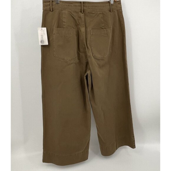 Apiece Apart Merida Pants Size 14 Olive Cotton Relaxed Straight High Waist - Picture 2 of 13